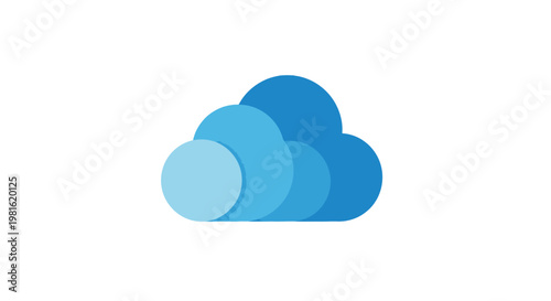 Blue Cloud Icon Symbol.