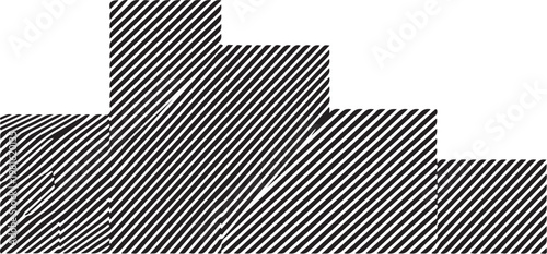 Geometric shapes, black and white diagonal stripes, abstract background, vector graphics