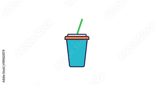 Blue Plastic Drink Cup.
