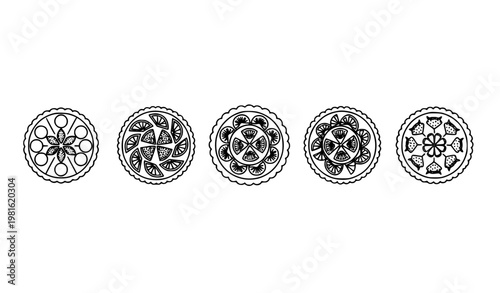 SEO Title
Minimalist fruit pie and tart line icon set bakery dessert outline vector collection isolated on white background