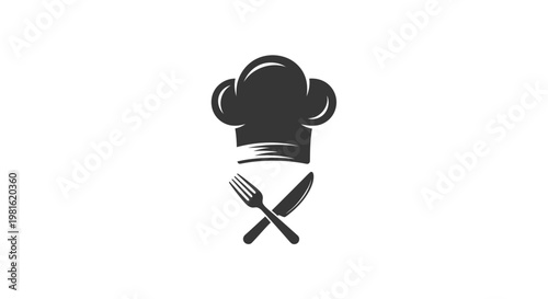 Chef Hat and Crossed Utensils.