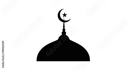 silhouette of mosque in white background