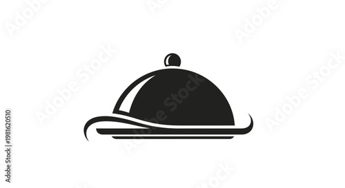 Cloche Dish Serving Food Icon.