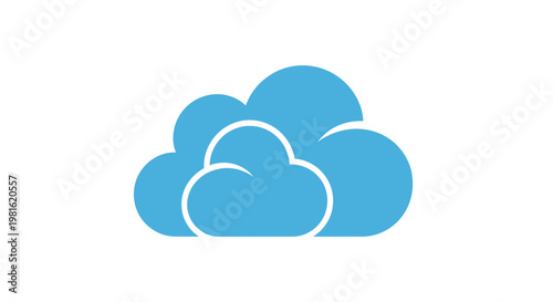 Cloud Icon Blue Weather Symbol.