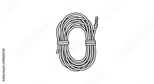 Coiled Electric Cable Wire.