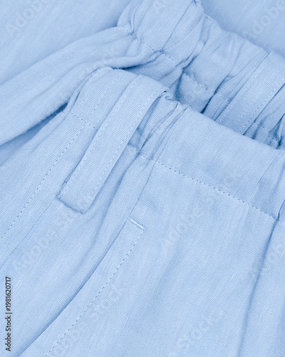 Linen Pants Waist Beltloop Detail Closeup