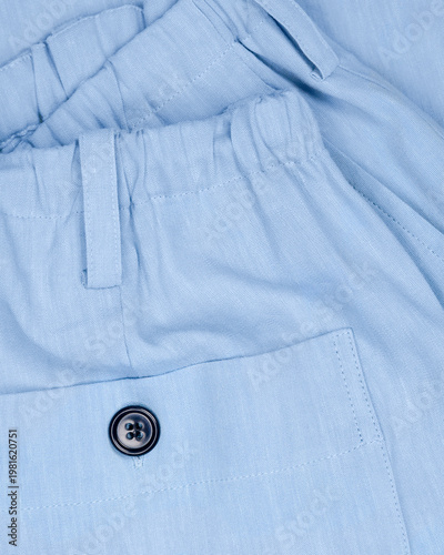 Linen Pants Button Pocket Detail Closeup