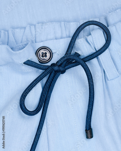 Linen Pants Drawstring Waist Detail Closeup