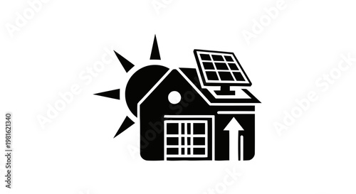 eco house icon set
