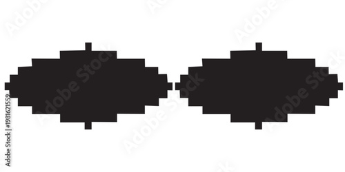 Different black shapes and monochrome matte transitions masks templates at white background