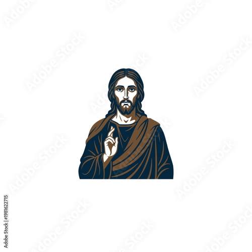 Jesus Christ Upper Body Vector Art