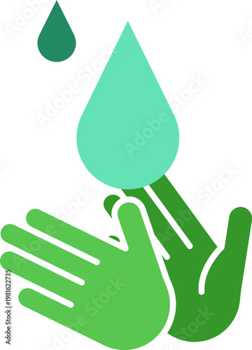 물방울과 손 아이콘
