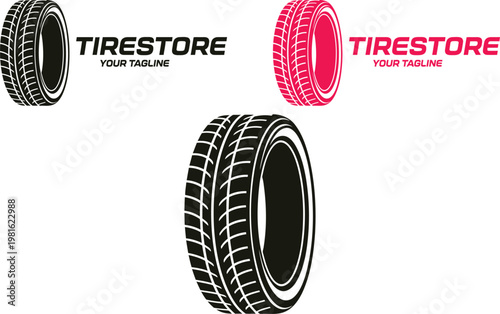 Tirestore branding and tire illustrations a visual representation of automotive products