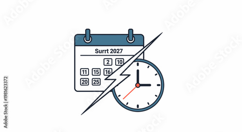Calendar and Clock Illustration.