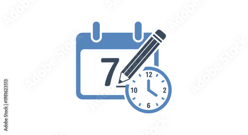 Calendar Pencil Clock Time.