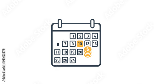 Calendar With Gold Coin.