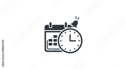 Clock Calendar Time Schedule Icon.