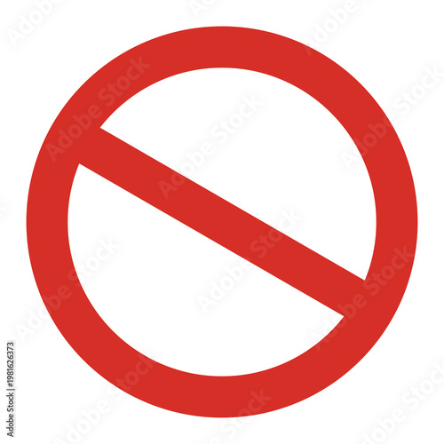 Prohibition sign red Symbol Icon No Symbol for Warnings, Signs, and UI Design