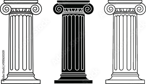 Ancient greek columns doric ionic and corinthian architectural orders