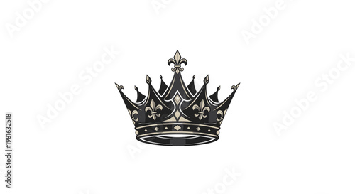 Regal Crown Illustration - Vintage Style Royal Symbol of Power