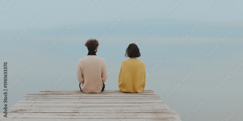 Fototapeta premium Couple person raw profile, authentic emotional portrait