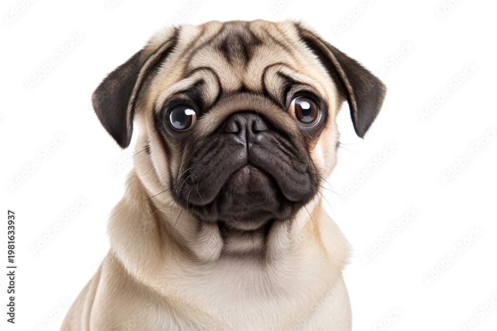 Obraz premium Cute dog pug animal mammal.