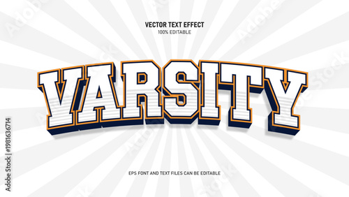 Varsity 3d text effect sport varsity style