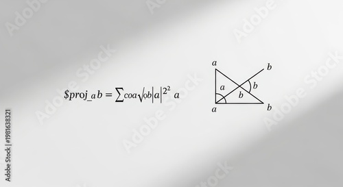 Mathematical formula for vector projection with geometric illustration