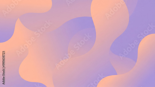 Soft Organic Abstract Background with Peach and Lavender Gradients | Gentle Flowing Shapes Modern Graphic Resource