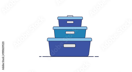 Stacked blue plastic food storage containers help in organizing meals and keeping ingredients fresh in the kitchen.
