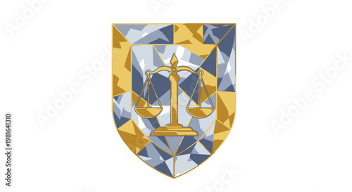 Scales of Justice Emblem - Legal Symbolism and Fairness Concept