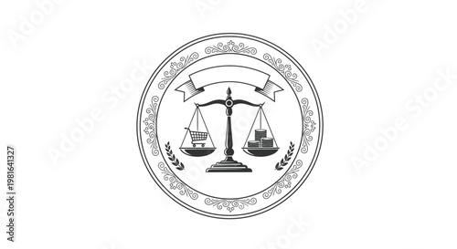 Scales of Justice Emblem - Legal System Symbolism