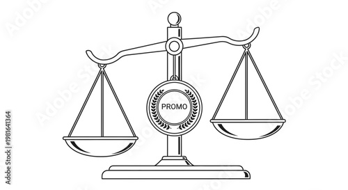 Scales of Justice with Central Circular Emblem - Balance and Fairness