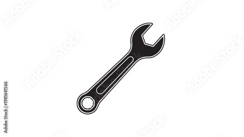 Combination Wrench Tool Isolated on White Background Single Object