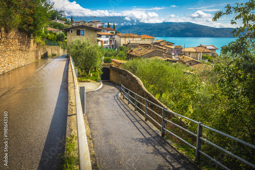 Lake Garda view from the pathway, Toscolano Maderno, Lombardy, Italy