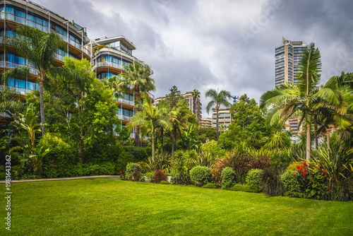 Ornamental plants in the beautiful park in Monte Carlo, Monaco