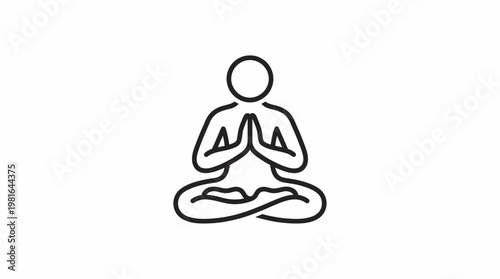 Zen Meditation Icon in Minimalist Style