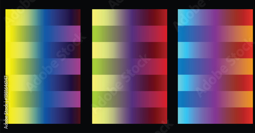 Vertical color gradient blocks a spectrum of hues and shades