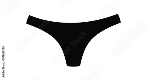 Foto A black silhouette of a thong underwear item on a white background
