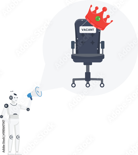 White robot technology forecast business planning future vision artificial intelligence timeline concept looking forward digital strategy corporate goals prediction analysis new year 2026