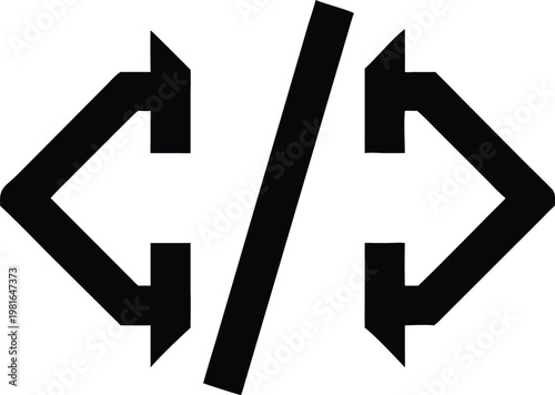 Black arrows with slash on white background direction