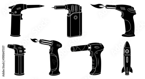 Collection of Butane Torches - Versatile Flame Tools for Various Applications.