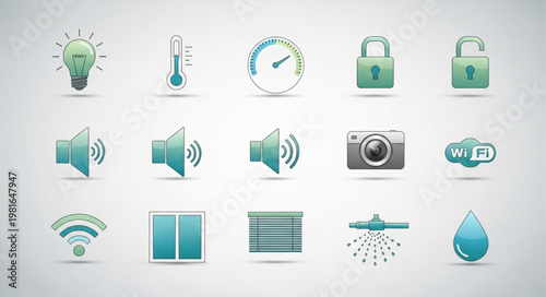 Collection of diverse icons representing various concepts and technologies in a modern, minimalist style.