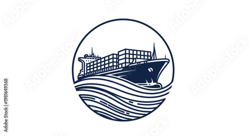 Ocean Liner Voyage - Cruise Ship Traveling on Wavy Sea