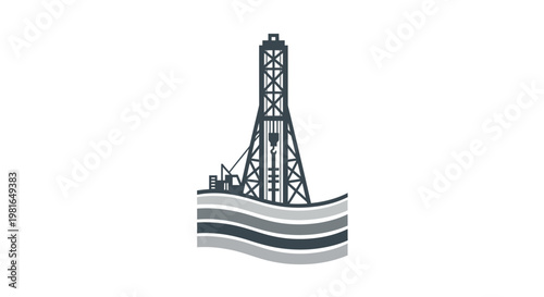 Offshore Oil Rig Platform at Sea - Energy Industry