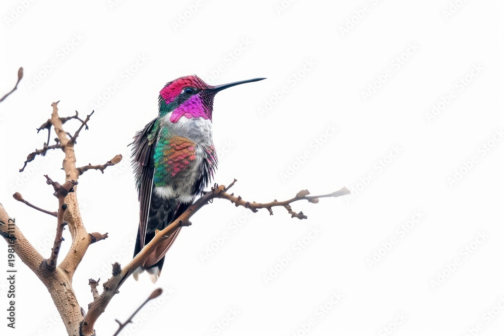 Fototapeta premium Colorful hummingbird perched on branch