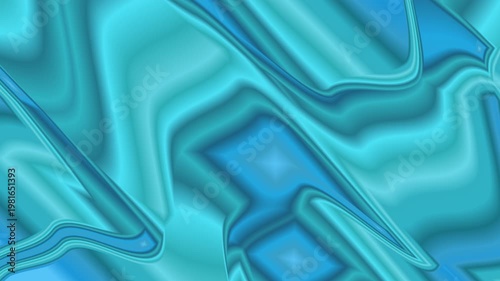 Geometric Visual Oxidized Copper Teal Blue Metallic Ripple Digital Aquatic Distorted Surface Art