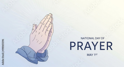 Hands clasped in prayer on national day of prayer may 1st