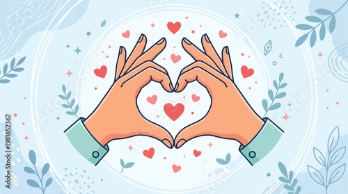 People observe National Day of Prayer with hands forming a heart