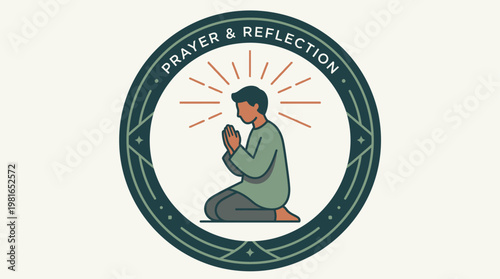 Man kneels in prayer on National Day of Prayer in serene environment